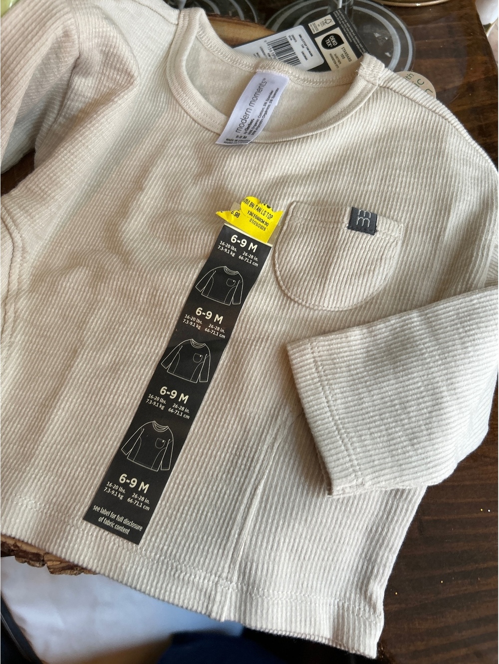 Modern Moments by Gerber Baby Long Sleeve Ribbed Shirt 6-9 Months